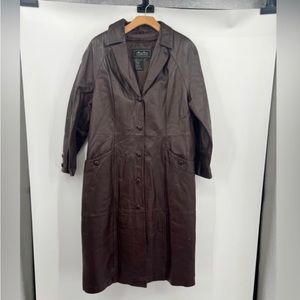 Terry Lewis Classic Luxuries Brown Leather Trenchcoat